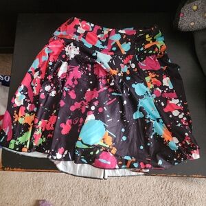 Colorful Splatter Print Skirt